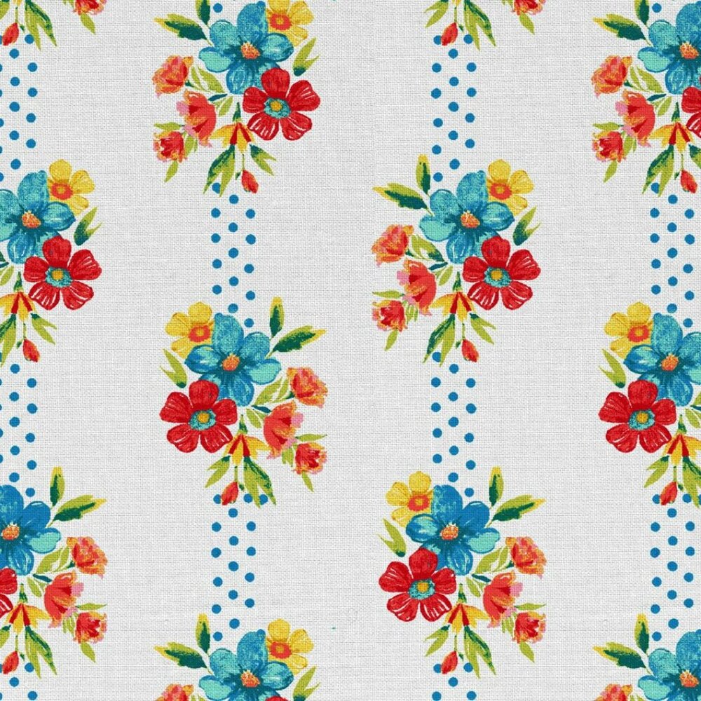 Fabric- The Pioneer Woman Striped Floral Cotton - 1 Yard